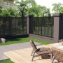 Dark gray WPC slat fence 180x180 cm by vidaXL, fence panels - Ref: Foro24-318108, Price: 224,64 €, Discount: %