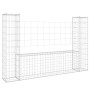 U-förmiger Gabionenkorb 2 Eisenpfosten 140x20x100 cm von vidaXL, Zaunpaneele - Ref: Foro24-151275, Preis: 67,38 €, Rabatt: %