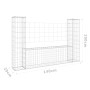 U-förmiger Gabionenkorb 2 Eisenpfosten 140x20x100 cm von vidaXL, Zaunpaneele - Ref: Foro24-151275, Preis: 67,38 €, Rabatt: %