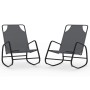 Rocking lounger 2 units in steel and gray textilene by vidaXL, Loungers - Ref: Foro24-318141, Price: 108,02 €, Discount: %