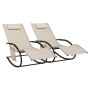 Rocking sun lounger, 2 units, made of steel and cream textilene. by vidaXL, Loungers - Ref: Foro24-318138, Price: 130,39 €, D...