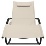 Rocking sun lounger, 2 units, made of steel and cream textilene. by vidaXL, Loungers - Ref: Foro24-318138, Price: 130,39 €, D...