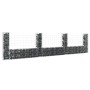 U-shaped gabion basket 4 iron posts 380x20x100 cm by vidaXL, fence panels - Ref: Foro24-151277, Price: 107,48 €, Discount: %