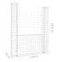 U-förmiger Gabionenkorb 2 Eisenpfosten 140x20x200 cm von vidaXL, Zaunpaneele - Ref: Foro24-151289, Preis: 82,22 €, Rabatt: %