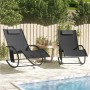 Rocking lounger 2 units in steel and black textilene by vidaXL, Loungers - Ref: Foro24-318136, Price: 174,22 €, Discount: %