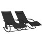 Rocking lounger 2 units in steel and black textilene by vidaXL, Loungers - Ref: Foro24-318136, Price: 174,22 €, Discount: %