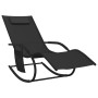 Rocking lounger 2 units in steel and black textilene by vidaXL, Loungers - Ref: Foro24-318136, Price: 174,22 €, Discount: %