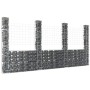 U-shaped gabion basket 4 iron posts 380x20x200 cm by vidaXL, fence panels - Ref: Foro24-151291, Price: 218,99 €, Discount: %