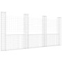 U-shaped gabion basket 4 iron posts 380x20x200 cm by vidaXL, fence panels - Ref: Foro24-151291, Price: 218,99 €, Discount: %