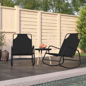 Rocking lounger 2 units in steel and black textilene by vidaXL, Loungers - Ref: Foro24-318140, Price: 80,37 €, Discount: %