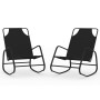 Rocking lounger 2 units in steel and black textilene by vidaXL, Loungers - Ref: Foro24-318140, Price: 79,93 €, Discount: %