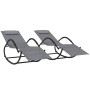 Rocking lounge chairs 2 units steel and gray textilene by vidaXL, Loungers - Ref: Foro24-318133, Price: 172,35 €, Discount: %