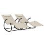 Rocking lounger 2 units in steel and cream textilene by vidaXL, Loungers - Ref: Foro24-318130, Price: 153,20 €, Discount: %