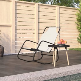 Steel and cream textilene rocking lounger by vidaXL, Loungers - Ref: Foro24-318126, Price: 44,99 €, Discount: %