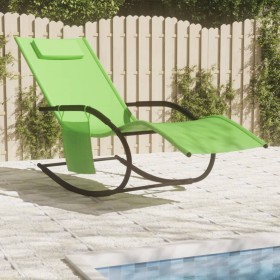 Steel and green textilene rocking lounger by vidaXL, Loungers - Ref: Foro24-318123, Price: 73,30 €, Discount: %