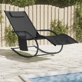 Steel and black textilene rocking lounger by vidaXL, Loungers - Ref: Foro24-318120, Price: 90,52 €, Discount: %