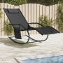 Steel and black textilene rocking lounger by vidaXL, Loungers - Ref: Foro24-318120, Price: 90,47 €, Discount: %