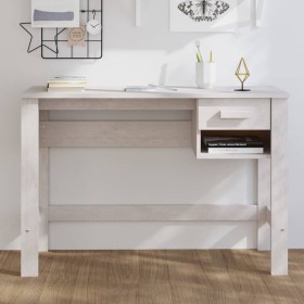 Escritorio HAMAR madera maciza de pino blanco 110x40x75 cm de vidaXL, Escritorios - Ref: Foro24-340457, Precio: 95,94 €, Desc...