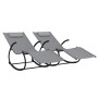 Rocking lounger 2 units in steel and gray textilene by vidaXL, Loungers - Ref: Foro24-318129, Price: 153,20 €, Discount: %