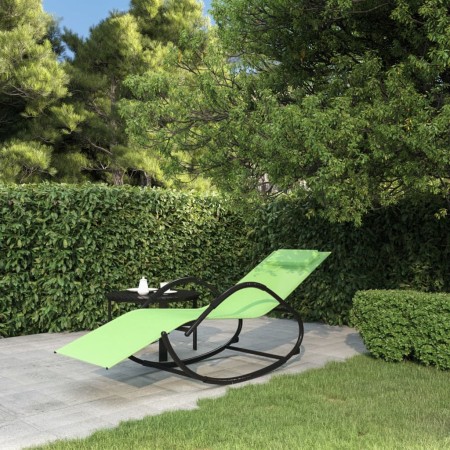 Steel and green textilene rocking lounger by vidaXL, Loungers - Ref: Foro24-318119, Price: 74,05 €, Discount: %