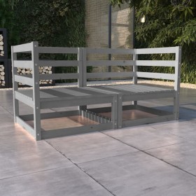 Garden sofa, 2-seater, gray, solid pine wood by vidaXL, Outdoor sofas - Ref: Foro24-3075246, Price: 97,79 €, Discount: %