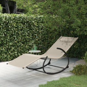 Steel and cream textilene rocking lounger by vidaXL, Loungers - Ref: Foro24-318114, Price: 83,96 €, Discount: %