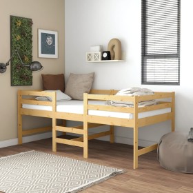 Estructura de cama madera maciza de pino 90x200 cm de vidaXL, Camas y somieres - Ref: Foro24-833095, Precio: 122,99 €, Descue...