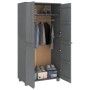 HAMAR Kleiderschrank aus massivem Kiefernholz, dunkelgrau, 89 x 50 x 180 cm von vidaXL, Kleiderschränke - Ref: Foro24-340482,...