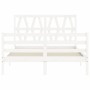 White solid wood bed frame with headboard 120x200 cm by vidaXL, Beds and slatted bases - Ref: Foro24-3194372, Price: 135,74 €...