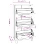 HAMAR shoe rack solid pine wood honey brown 59.5x35x117 cm by vidaXL, Shoe racks and shoe organizers - Ref: Foro24-340512, Pr...