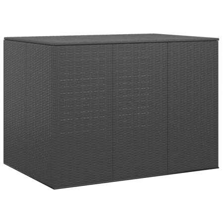 Garten Kissen Boot PE Rattan schwarz 145x100x103 cm von vidaXL, Aufbewahrungsboxen für den Außenbereich - Ref: Foro24-317229,...