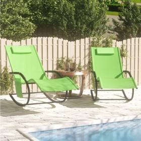 Rocking lounger 2 units in steel and green textilene by vidaXL, Loungers - Ref: Foro24-318139, Price: 141,11 €, Discount: %