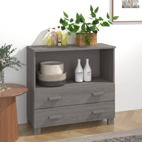 Aparador HAMAR madera maciza de pino gris claro 85x35x80 cm de vidaXL, Aparadores - Ref: Foro24-340499, Precio: 90,99 €, Desc...