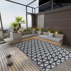 Black PP outdoor rug 140x200 cm by vidaXL, Outdoor protectors - Ref: Foro24-317007, Price: 30,40 €, Discount: %