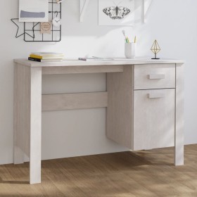 HAMAR Schreibtisch aus massivem weißem Kiefernholz 113x50x75 cm von vidaXL, Schreibtische - Ref: Foro24-340461, Preis: 137,99...