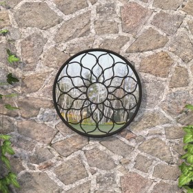 Round garden mirror, black iron, for outdoor use, 40x3 cm by vidaXL, Mirrors - Ref: Foro24-318366, Price: 80,99 €, Discount: %