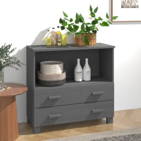 Aparador HAMAR madera maciza pino gris oscuro 85x35x80 cm de vidaXL, Aparadores - Ref: Foro24-340498, Precio: 74,99 €, Descue...