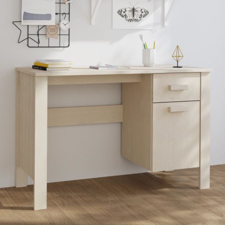 Escritorio HAMAR madera de pino maciza marrón miel 113x50x75 cm de vidaXL, Escritorios - Ref: Foro24-340460, Precio: 137,99 €...