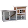 @Pet White and brown Villa rabbit hutch 147x50x80 cm by @Pet, Cages and habitats for small animals - Ref: Foro24-441156, Pric...