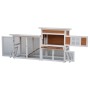 @Pet White and brown Villa rabbit hutch 147x50x80 cm by @Pet, Cages and habitats for small animals - Ref: Foro24-441156, Pric...