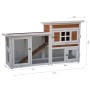 @Pet White and brown Villa rabbit hutch 147x50x80 cm by @Pet, Cages and habitats for small animals - Ref: Foro24-441156, Pric...