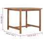 Mesa de comedor de jardín madera maciza de teca 110x110x75 cm de vidaXL, Mesas de jardín - Ref: Foro24-318478, Precio: 187,99...