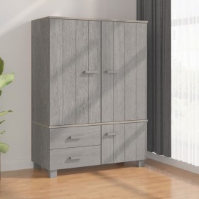 HAMAR Kleiderschrank aus massivem Kiefernholz, hellgrau, 99 x 45 x 137 cm von vidaXL, Kleiderschränke - Ref: Foro24-340479, P...