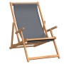 Silla de playa plegable de madera maciza de teca gris de vidaXL, Sillas de jardín - Ref: Foro24-317698, Precio: 67,03 €, Desc...