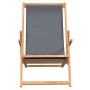 Silla de playa plegable de madera maciza de teca gris de vidaXL, Sillas de jardín - Ref: Foro24-317698, Precio: 67,03 €, Desc...