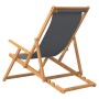 Silla de playa plegable de madera maciza de teca gris de vidaXL, Sillas de jardín - Ref: Foro24-317698, Precio: 67,03 €, Desc...