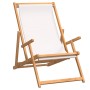 Silla de playa plegable de madera maciza de teca crema de vidaXL, Sillas de jardín - Ref: Foro24-317696, Precio: 70,88 €, Des...