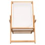 Silla de playa plegable de madera maciza de teca crema de vidaXL, Sillas de jardín - Ref: Foro24-317696, Precio: 70,88 €, Des...