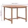 Mesa de comedor de jardín madera maciza de teca Ø110x75 cm de vidaXL, Mesas de jardín - Ref: Foro24-318476, Precio: 142,84 €,...