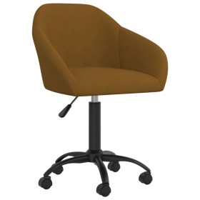 Silla de oficina giratoria de terciopelo marrón de vidaXL, Sillas de oficina - Ref: Foro24-3089669, Precio: 97,99 €, Descuent...